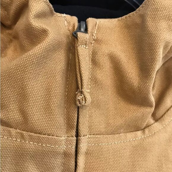 Hawx men hooded camel color work coat zip long sleeve lined pockets - Picture 4 of 12